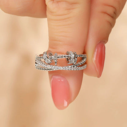 Anillo Anti Ansiedad - Regalo Para Hija Baño de Oro 18k