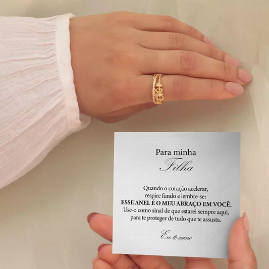 Anillo Anti Ansiedad - Regalo Para Hija Baño de Oro 18k