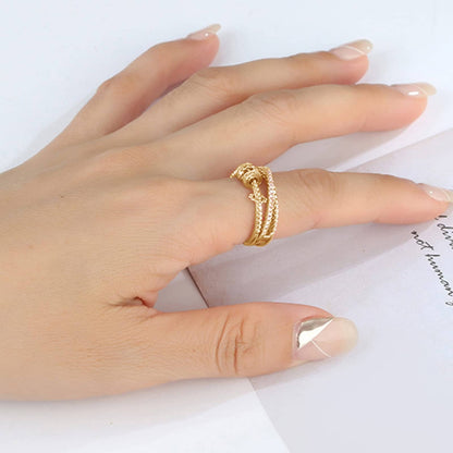 Anillo Anti Ansiedad - Regalo Para Hija Baño de Oro 18k