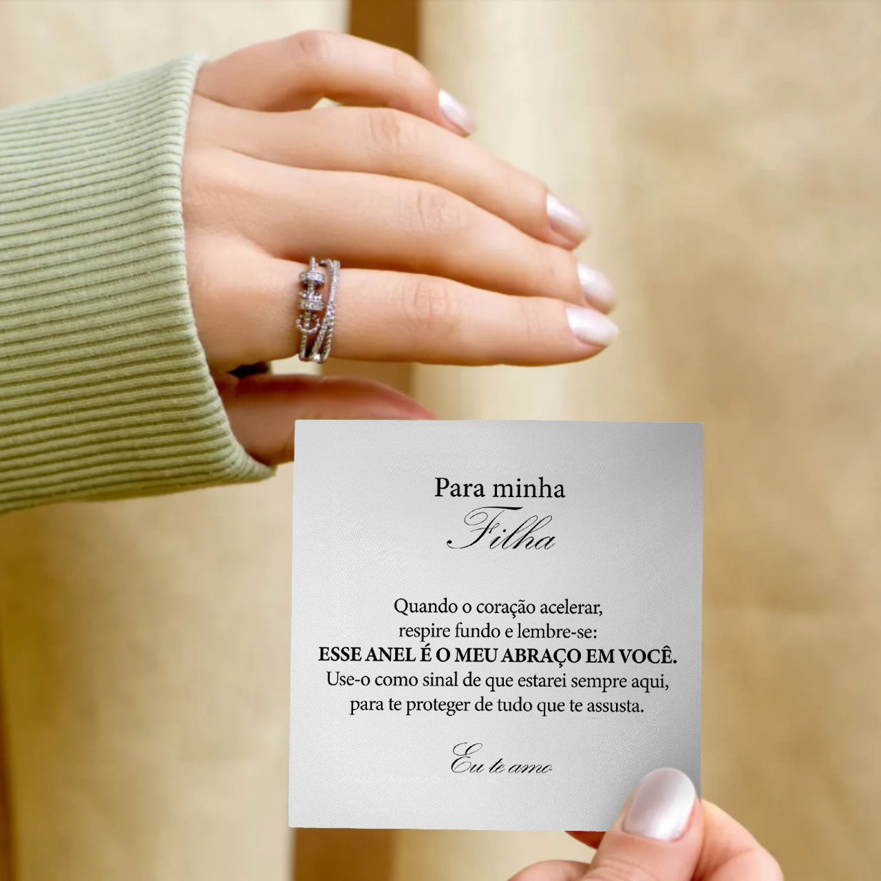 Anillo Anti Ansiedad - Regalo Para Hija Baño de Oro 18k