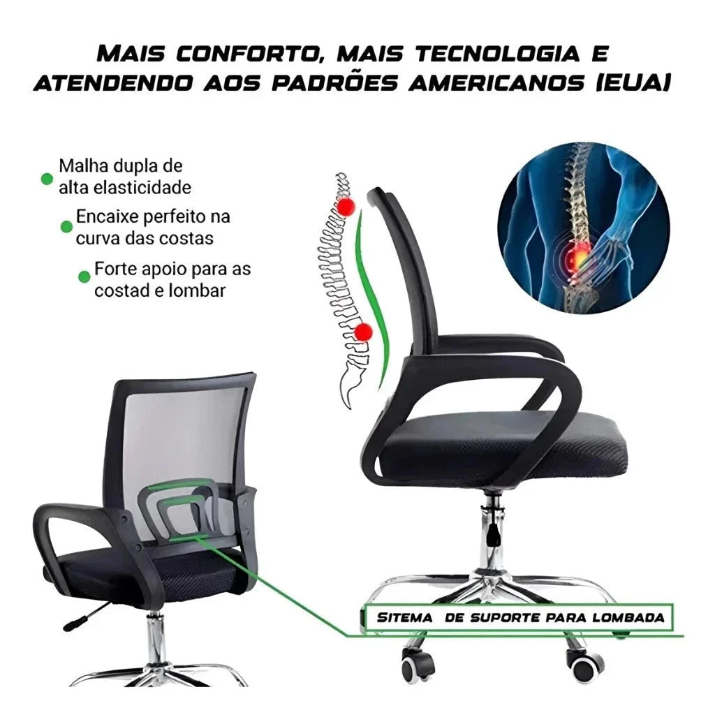 Silla de Oficina con Respaldo de Tela Mesh
