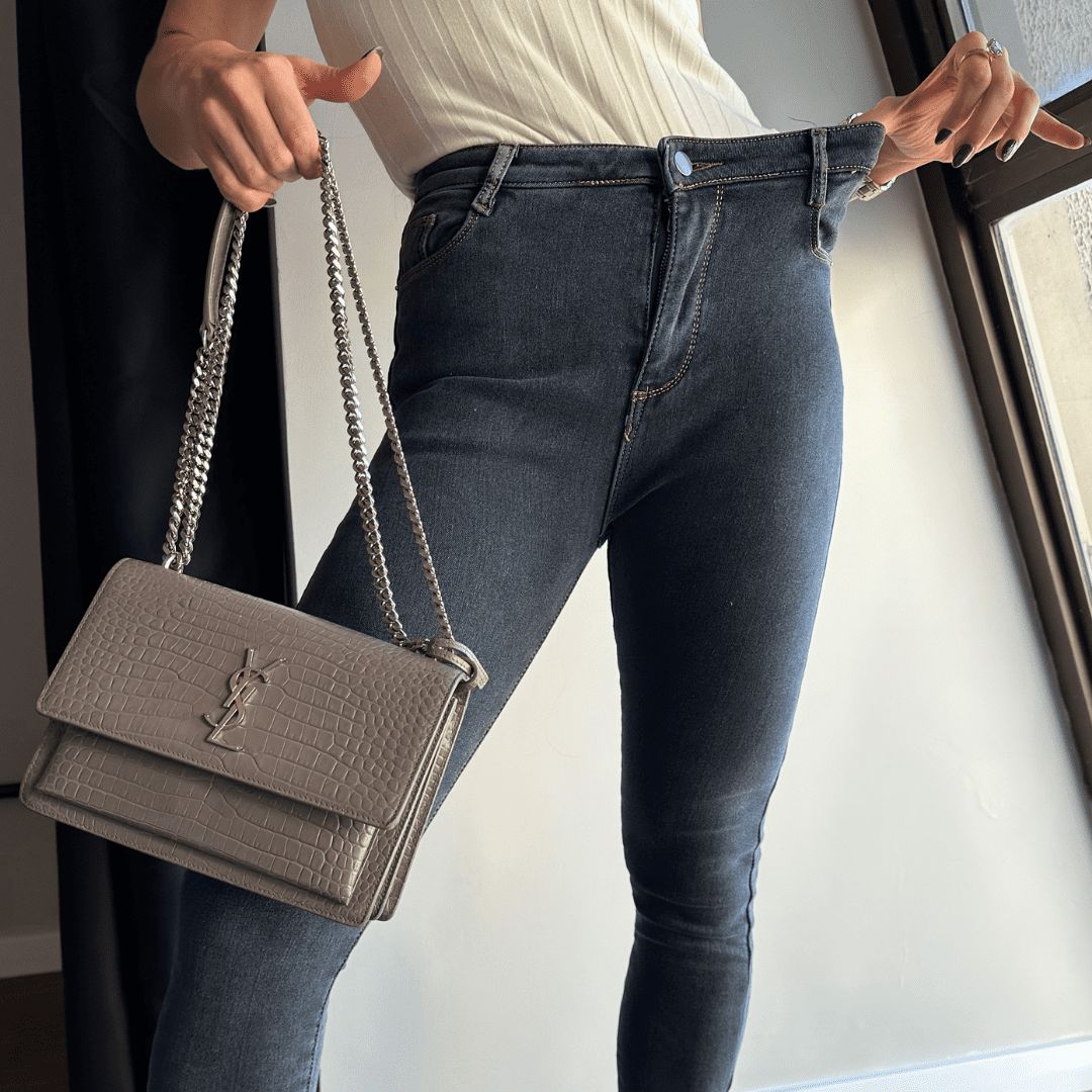 Jeans Femeninos con Elastano Forrado Forglows + Medias Térmicas