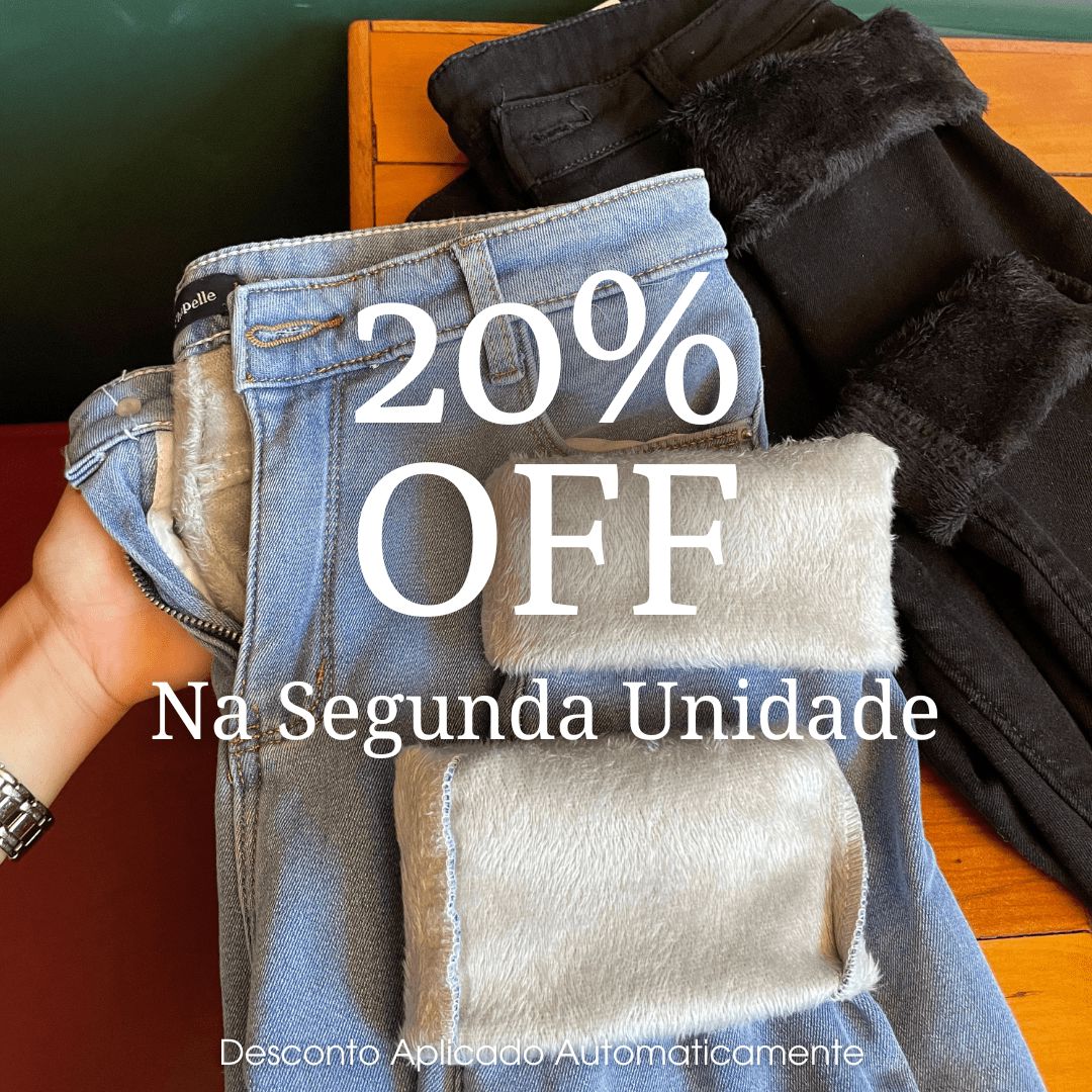 Pantalón Jeans Femenino con Elastano Forrado Forglows + Medias Térmicas