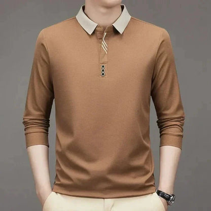 Camisa Polo Masculina John Karlo Minimalista Manga Larga + Regalo Reloj Deyros Lujo