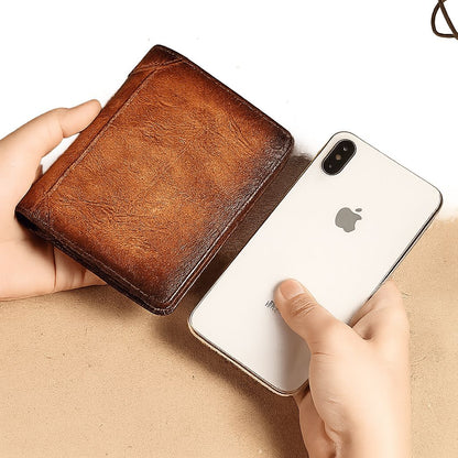 Cartera de Cuero Masculina ManBang™ con Protección RFID Antirrobo