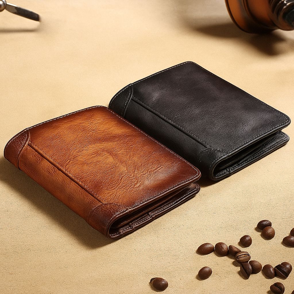Cartera de Cuero Masculina ManBang™ con Protección RFID Antirrobo