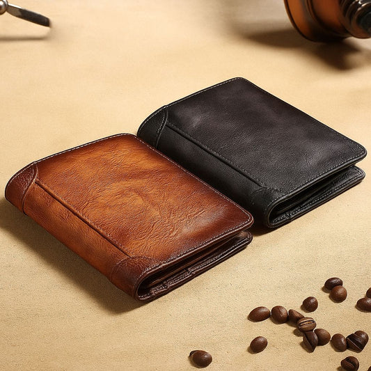 Cartera de Cuero ManBang™ con Protección RFID Antirrobo Masculina