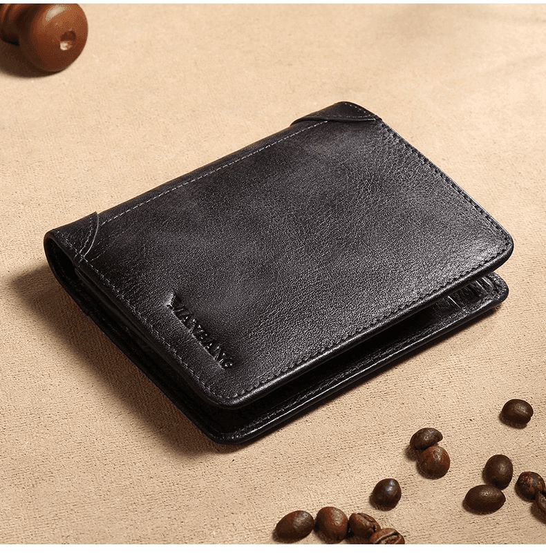 Cartera de Cuero Masculina ManBang™ con Protección RFID Antirrobo