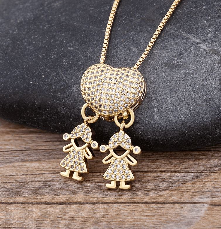 Collar Amor de Madre con Colgante en Baño de Oro de 18k