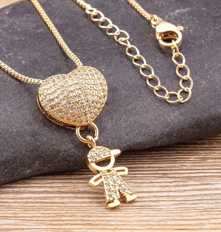 Collar Amor de Madre con Colgante Baño de Oro 18k