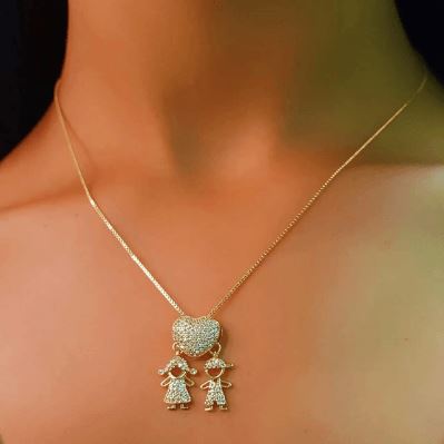 Collar Amor de Madre con Colgante Baño de Oro 18k