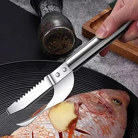 FishScaler - Cuchillo Inoxidable 3 en 1 para Limpieza de Pescado