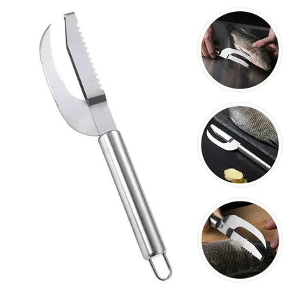 FishScaler - Cuchillo Inoxidable 3 en 1 para Limpieza de Pescado