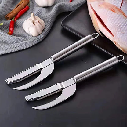 FishScaler - Cuchillo Inoxidable 3 en 1 para Limpieza de Pescado