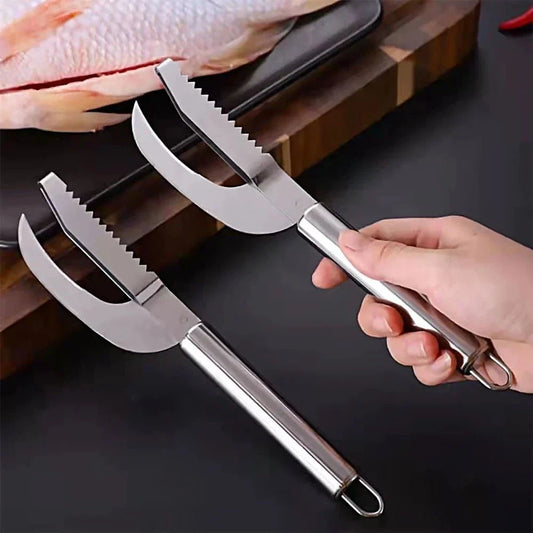 FishScaler - Cuchillo Inoxidable 3 en 1 para Limpieza de Pescado