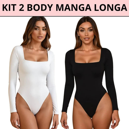 Kit con 2 Bodies Femeninos de Manga Larga